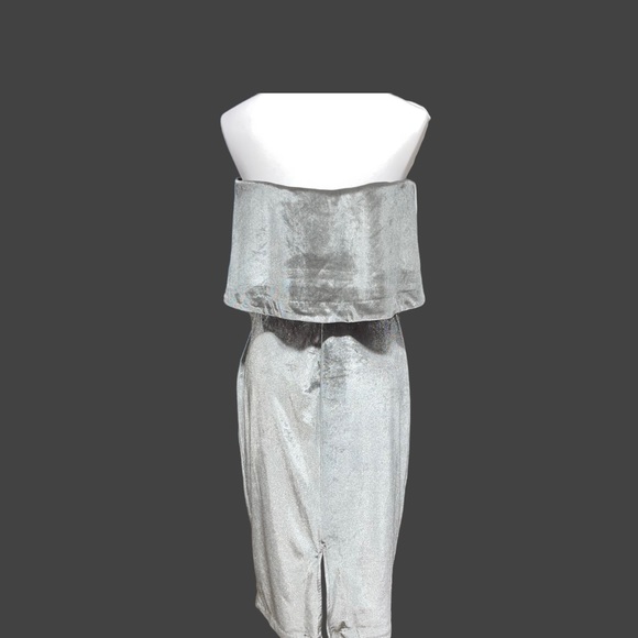 LIKELY Pretty Strapless Pewter Velvet Dress! NWT - Size 12 - Picture 3 of 6